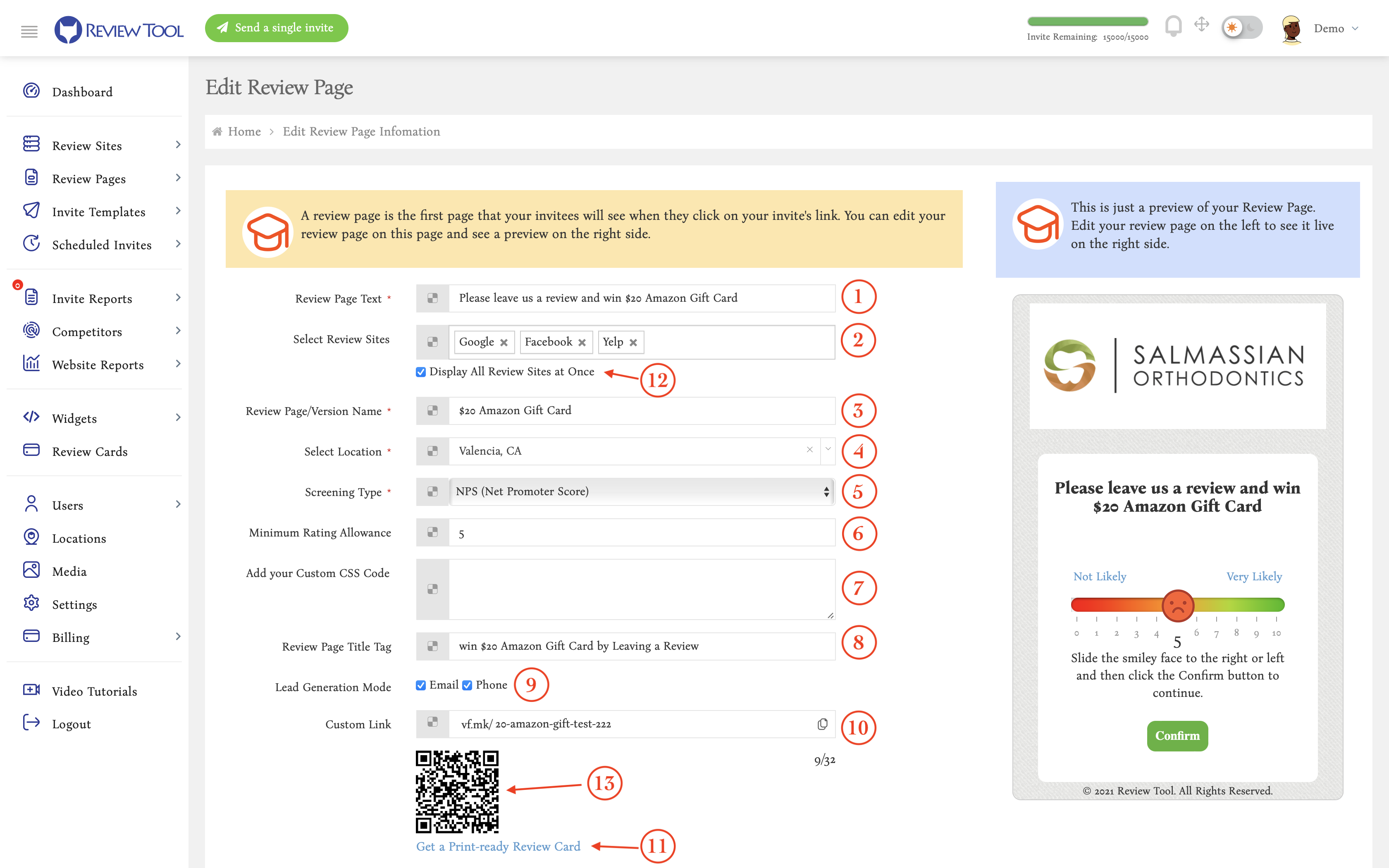 Review Page Elements